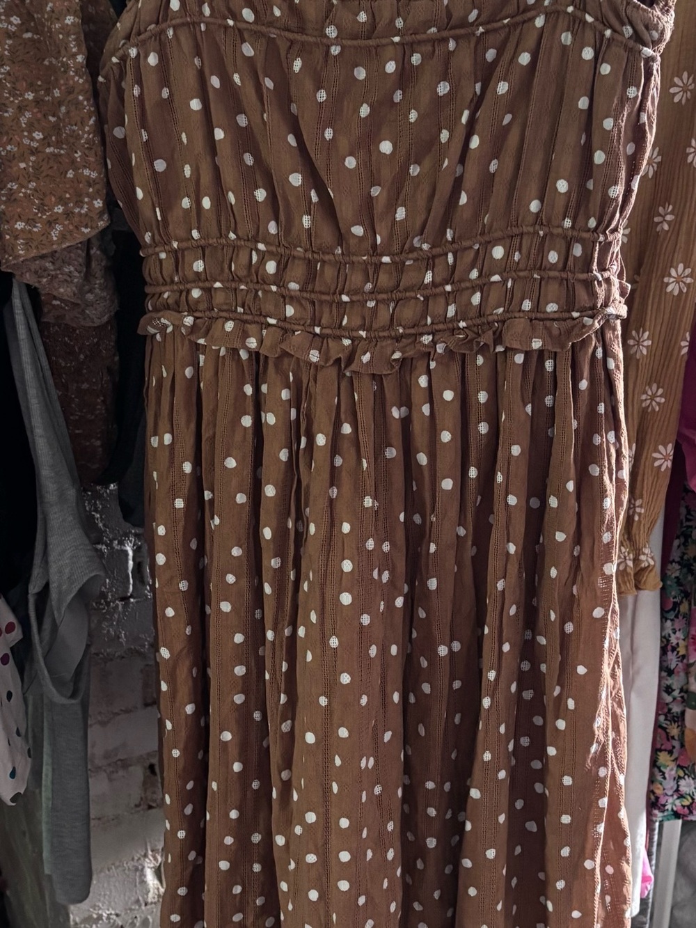 Maurices Brown Polka Dot Midi Dress